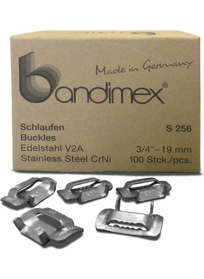 Bandimex 100-Piece Schlaufen Buckles Silver 3/4"inch 