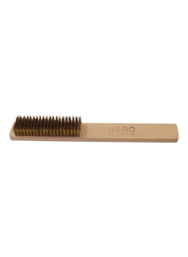 8-Row Brass Coated Hand Wire Brush Brown 10inch