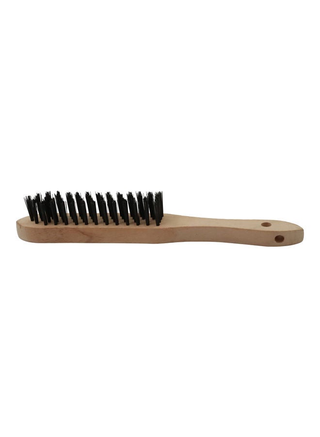 Hero 4-Row Brass Coated Hand Wire Brush Brown 10inch - Image 1