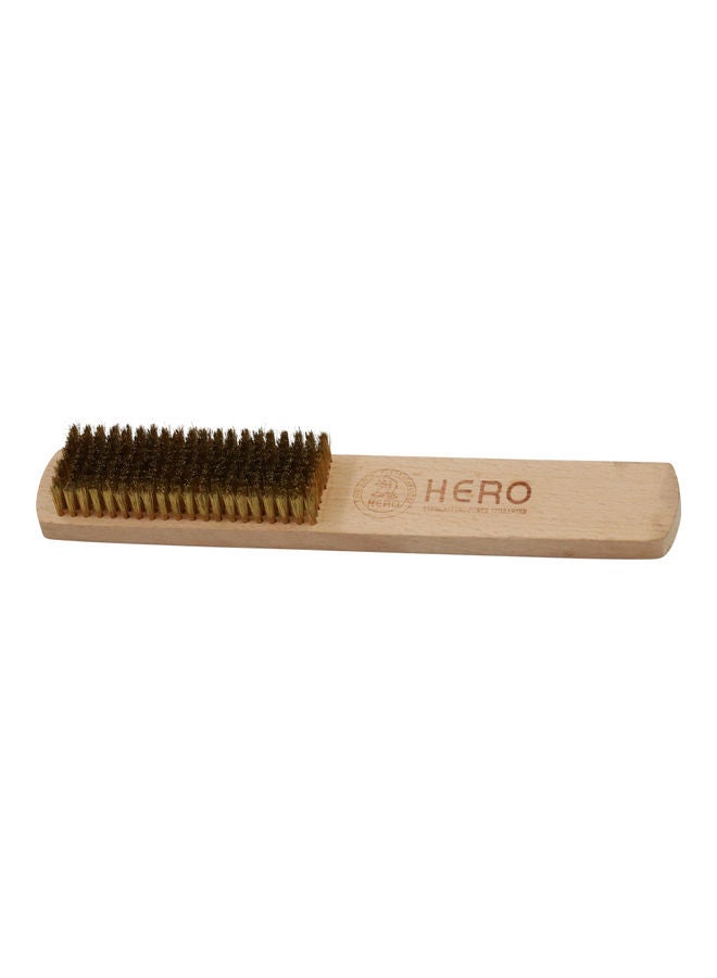 10-Row Brass Coated Hand Wire Brush Brown 10inch