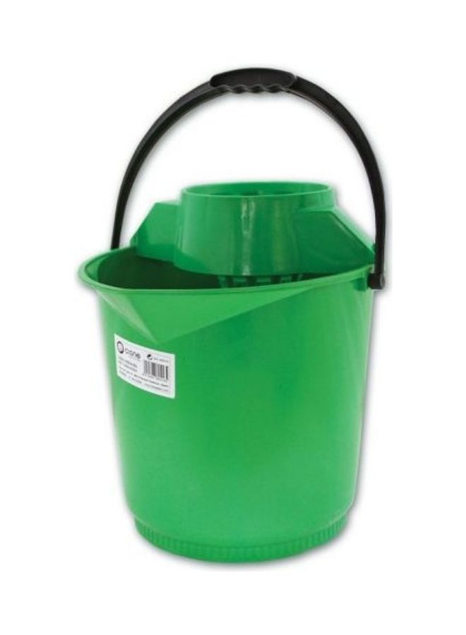 Round Mop Bucket With Wringer Green 33cm