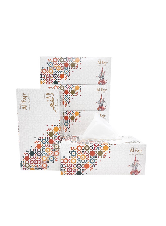 SNH Al Fajr Premium Facial Tissue 200 Sheet Pack Of 10 White 12x9cm  - Image 5
