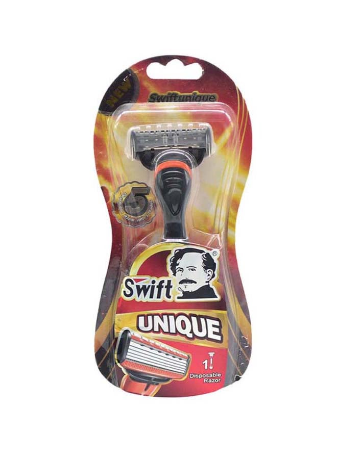 Swift 5 Blade Unique Disposable Shaving Razor Orange/Black  - Image 2