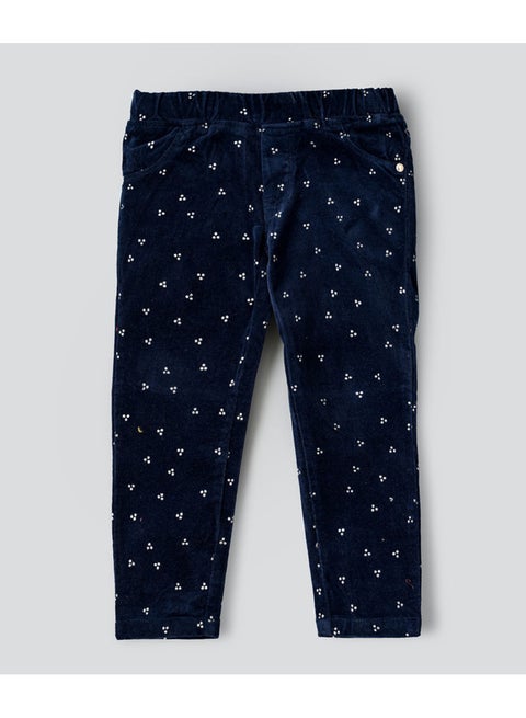Glitter All Over Print Pull On Pants Navy Blue