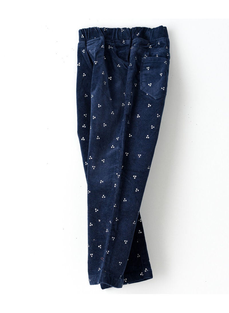 Jelliene - Glitter All Over Print Pull On Pants Navy Blue - Image 1