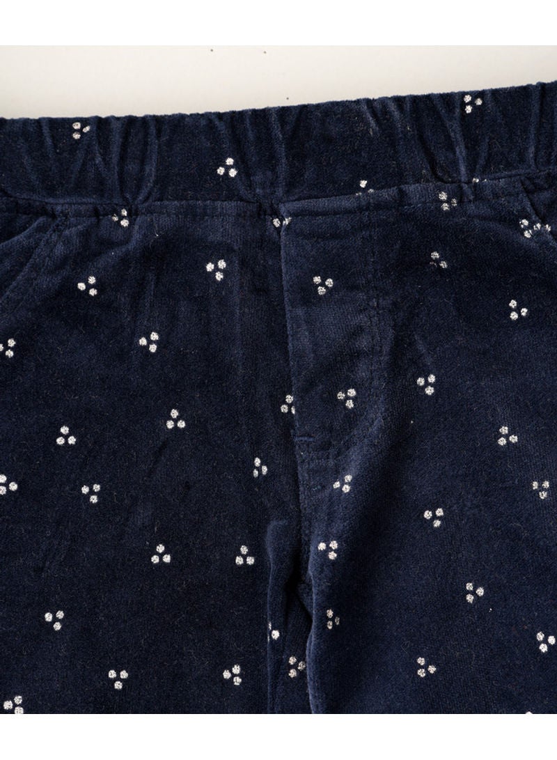 Jelliene - Glitter All Over Print Pull On Pants Navy Blue - Image 1