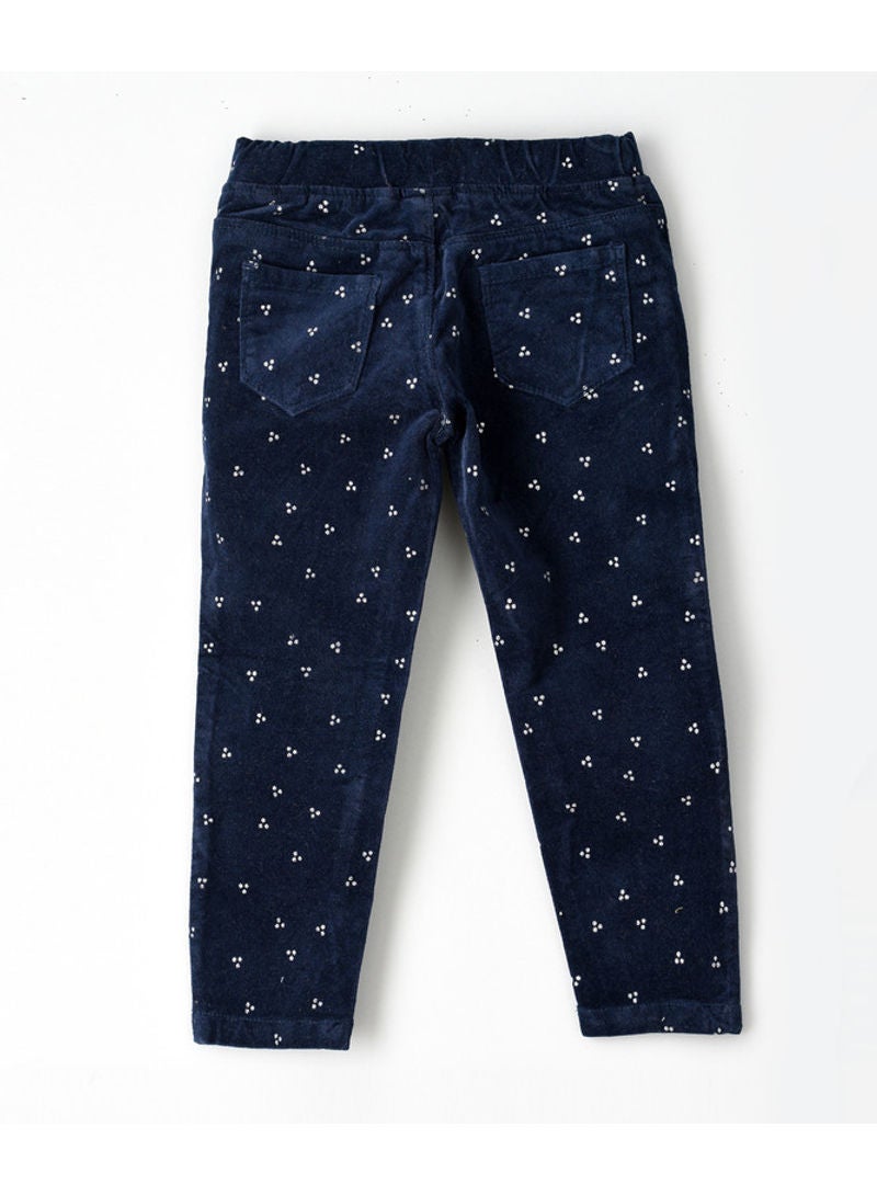Jelliene - Glitter All Over Print Pull On Pants Navy Blue - Image 1