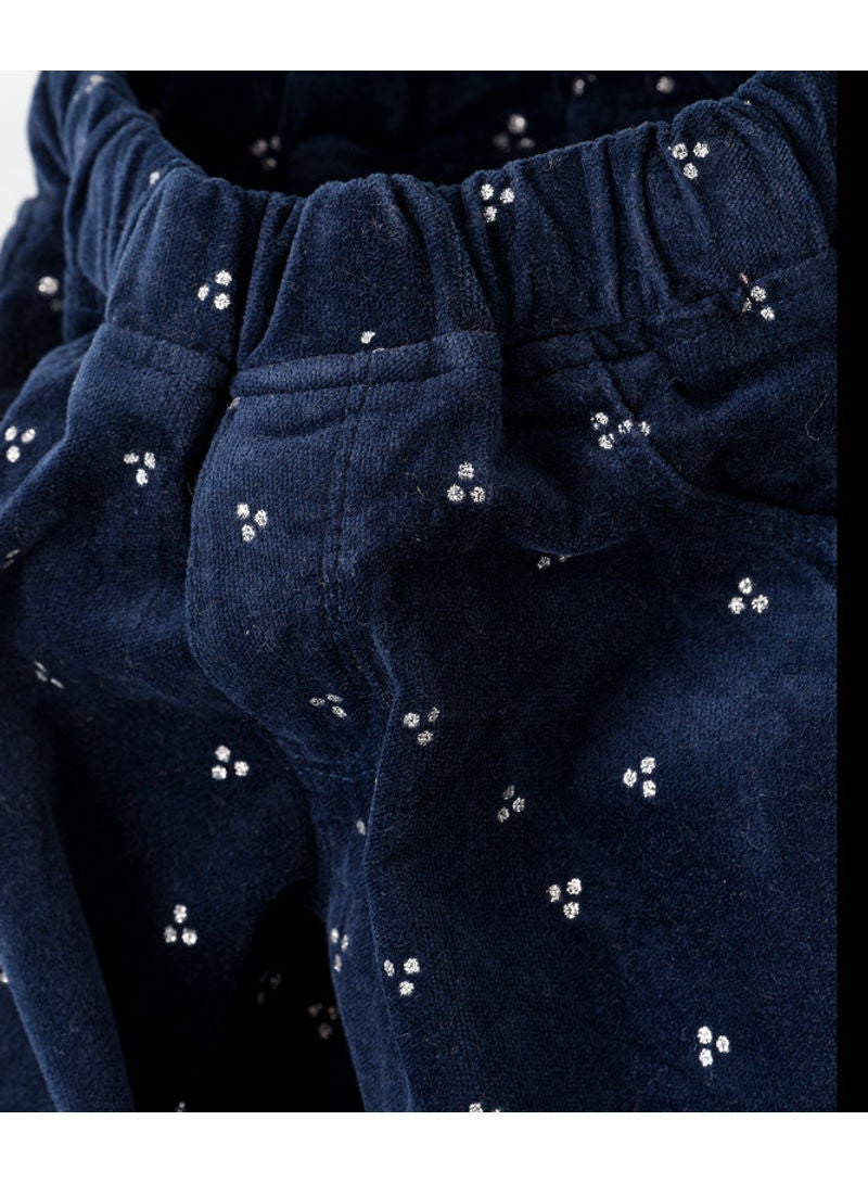 Jelliene - Glitter All Over Print Pull On Pants Navy Blue - Image 1