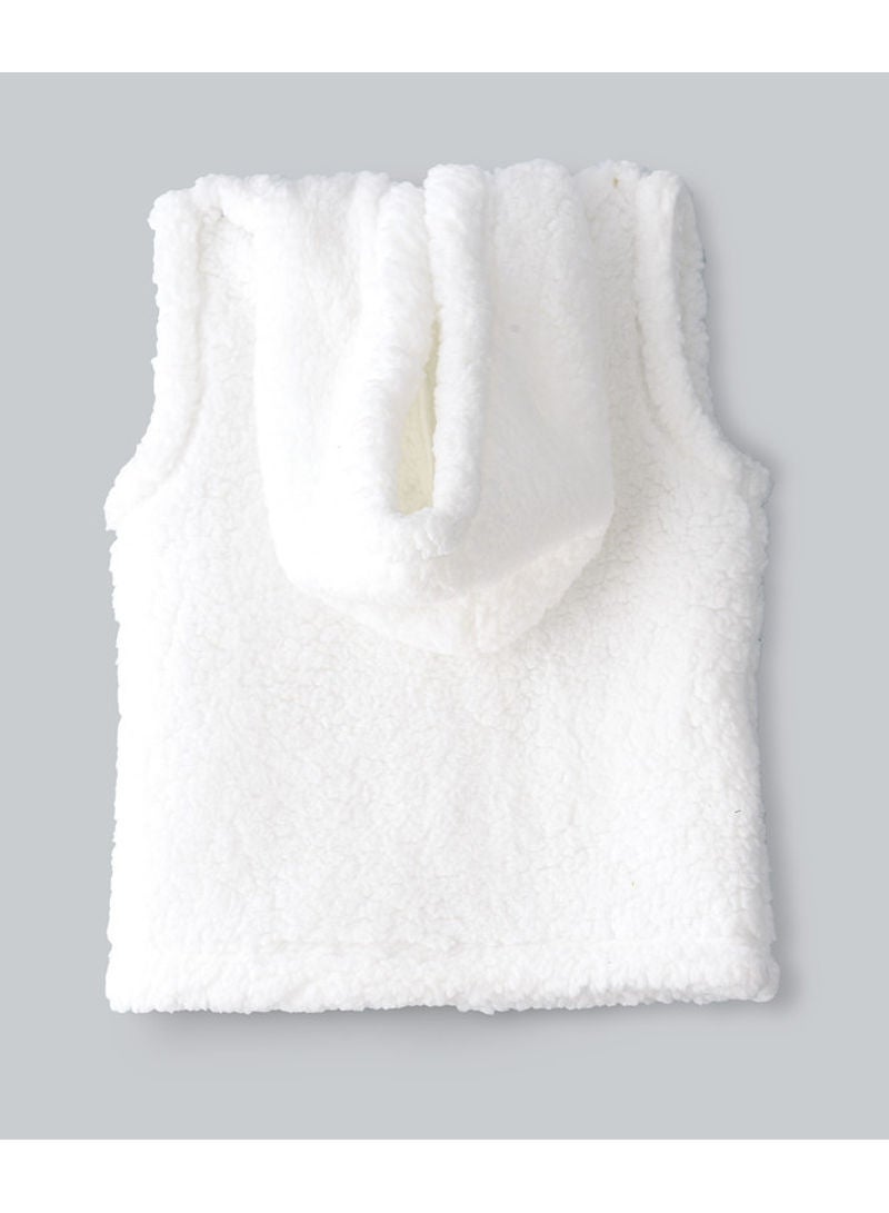Jelliene Woven Sleeveless Hooded Jacket White  - Image 2