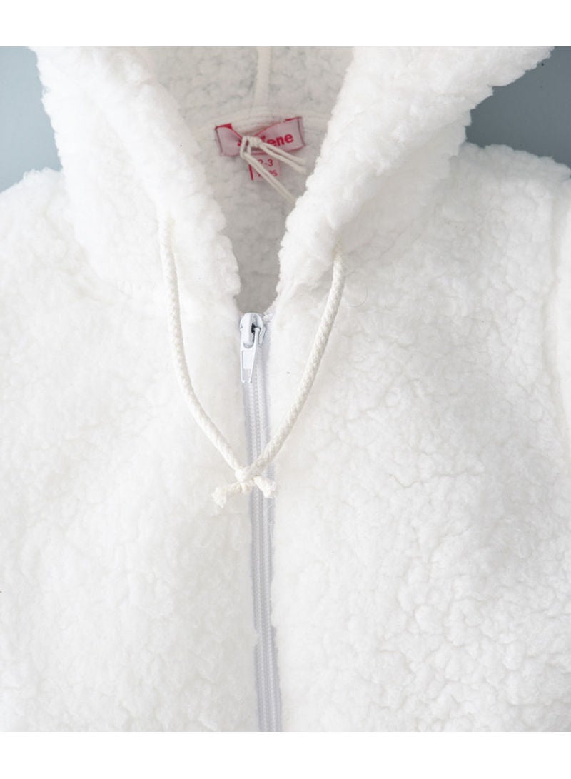 Jelliene Woven Sleeveless Hooded Jacket White  - Image 3