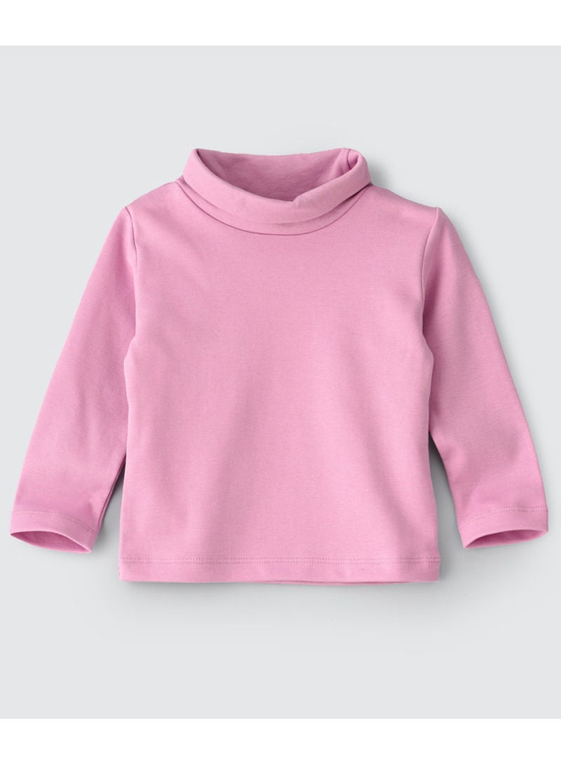 Jelliene Basic Turtle Neck Knit Top Lilac Pink - Image 1