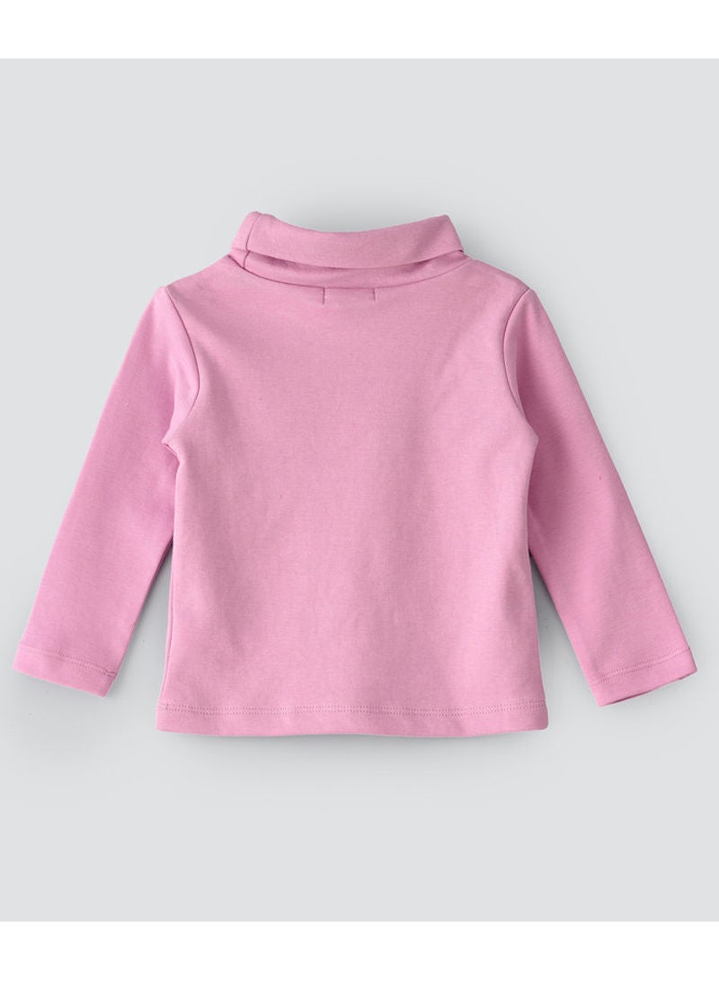 Jelliene Basic Turtle Neck Knit Top Lilac Pink - Image 2