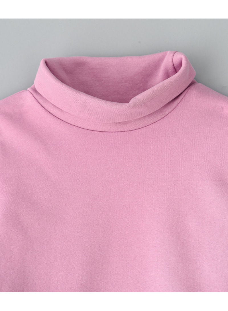 Jelliene Basic Turtle Neck Knit Top Lilac Pink - Image 3