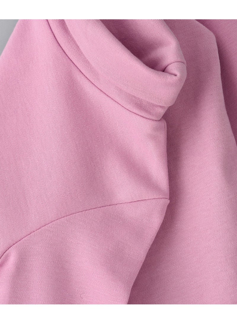 Jelliene Basic Turtle Neck Knit Top Lilac Pink - Image 4