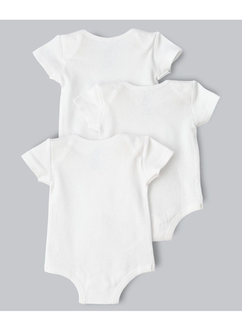 Tiny Hug - 3 Pack Short Sleeve Envelope Neck Onesies White - Image 1