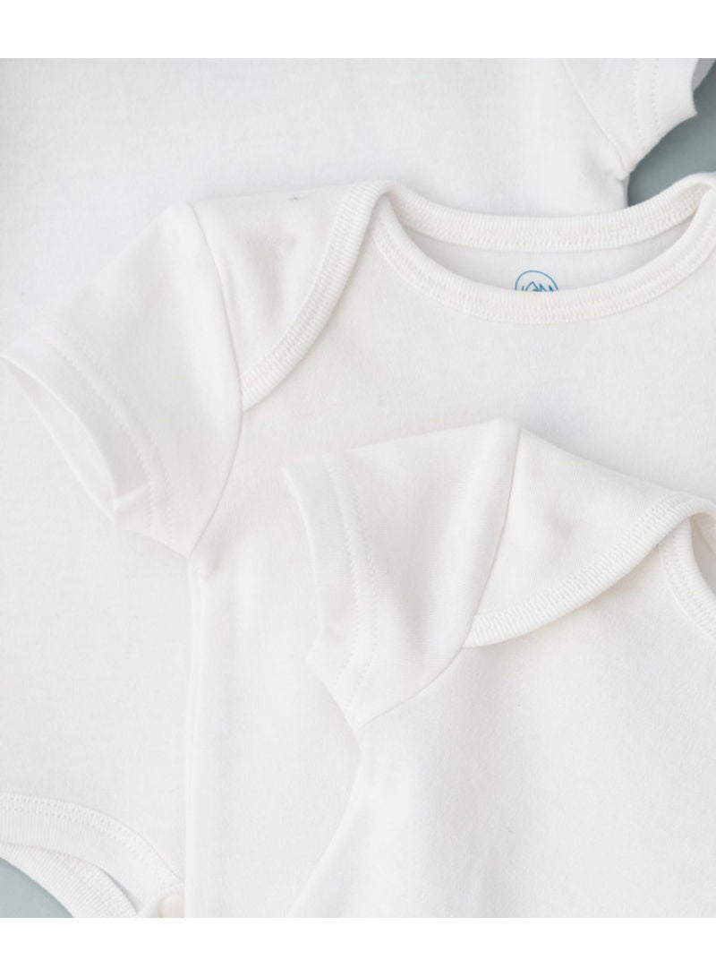 Tiny Hug - 3 Pack Short Sleeve Envelope Neck Onesies White - Image 1