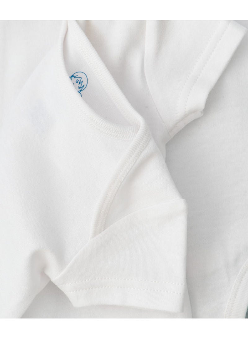 Tiny Hug - 3 Pack Short Sleeve Envelope Neck Onesies White - Image 1