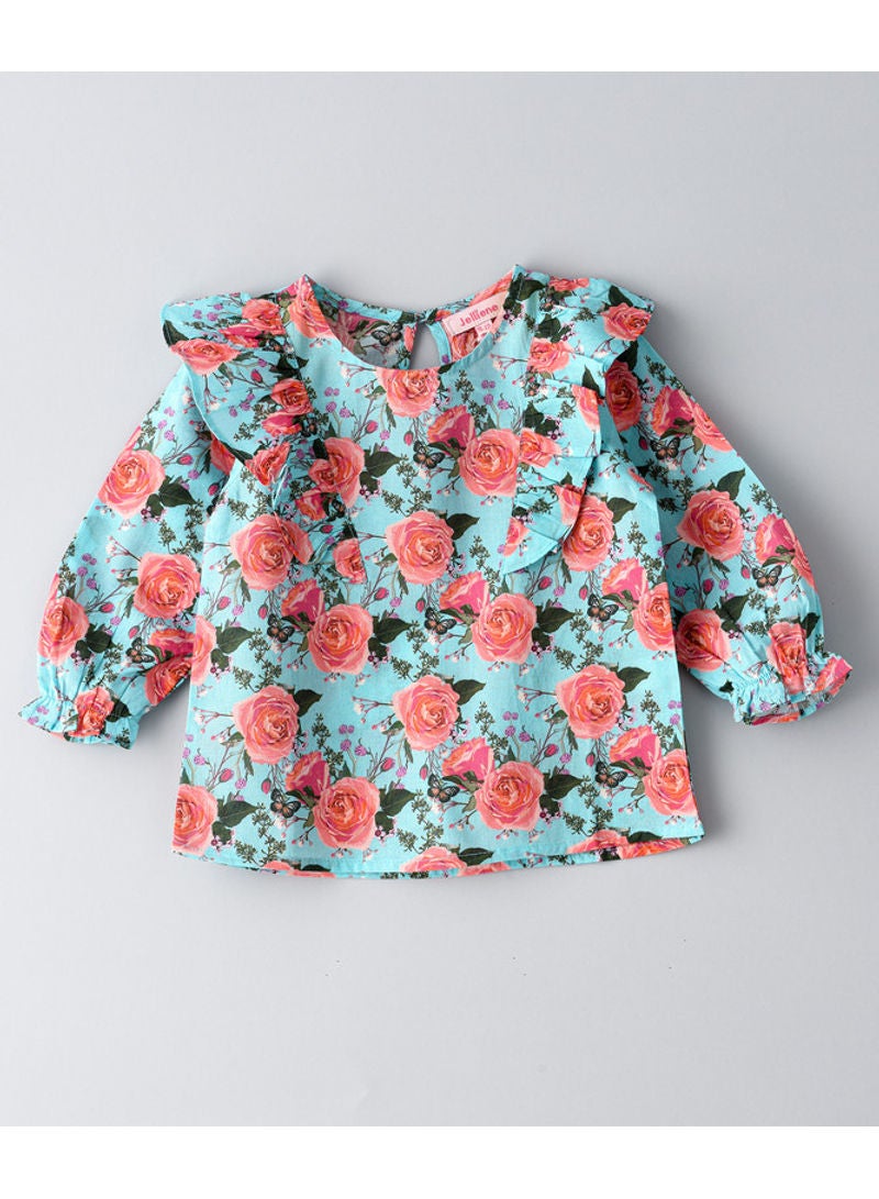 جيلين بلوزة منسوجة مطبوعة بالكامل متعدد الألوان - Image 1