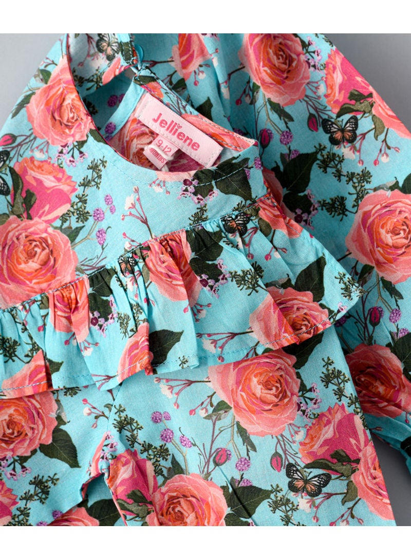 جيلين بلوزة منسوجة مطبوعة بالكامل متعدد الألوان - Image 4