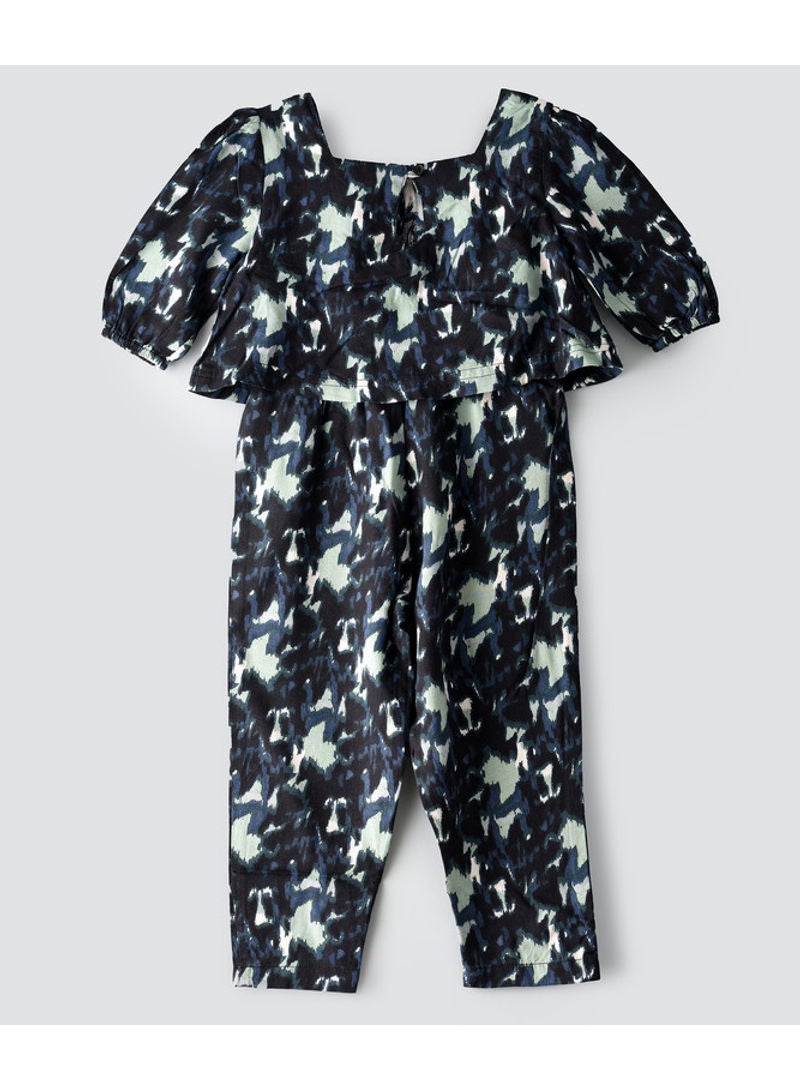 جيلين جمبسوت منسوج ومطبوع بالكامل متعدد الألوان - Image 2