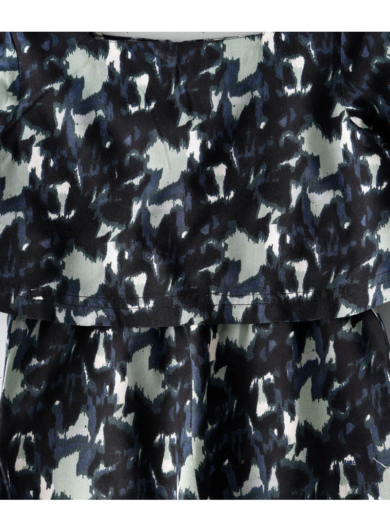 جيلين جمبسوت منسوج ومطبوع بالكامل متعدد الألوان - Image 3