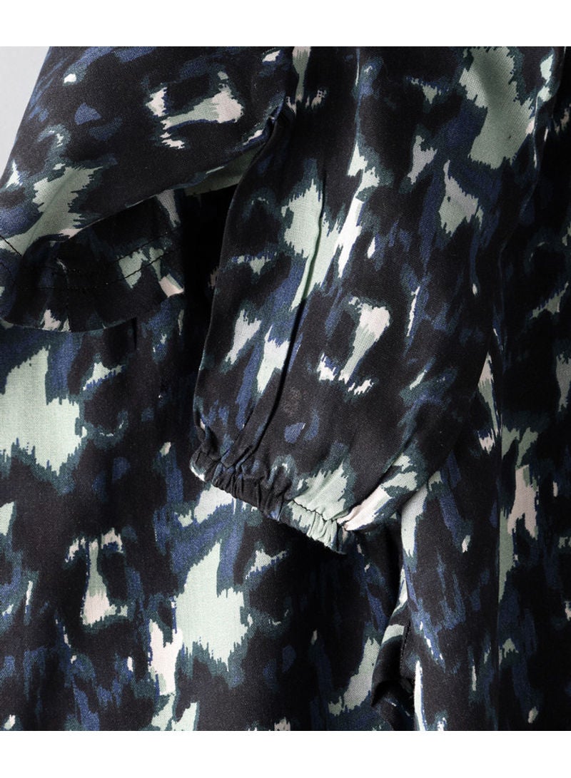 جيلين جمبسوت منسوج ومطبوع بالكامل متعدد الألوان - Image 4