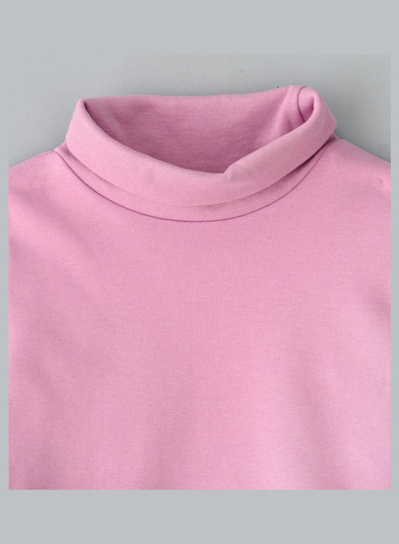 Jelliene Basic Turtle Neck Knit Top Lilac Pink - Image 3