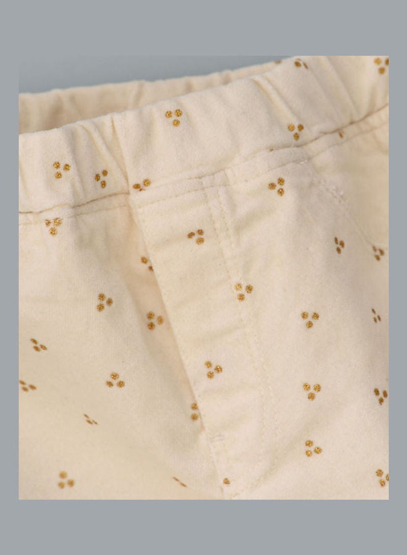Jelliene Glitter All Over Print Pull On Pants Ivory  - Image 4