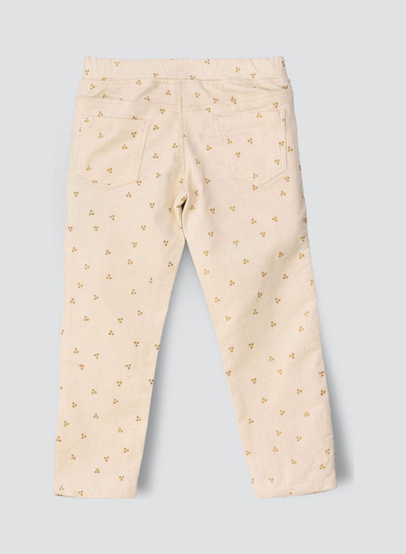 Jelliene Glitter All Over Print Pull On Pants Ivory  - Image 2