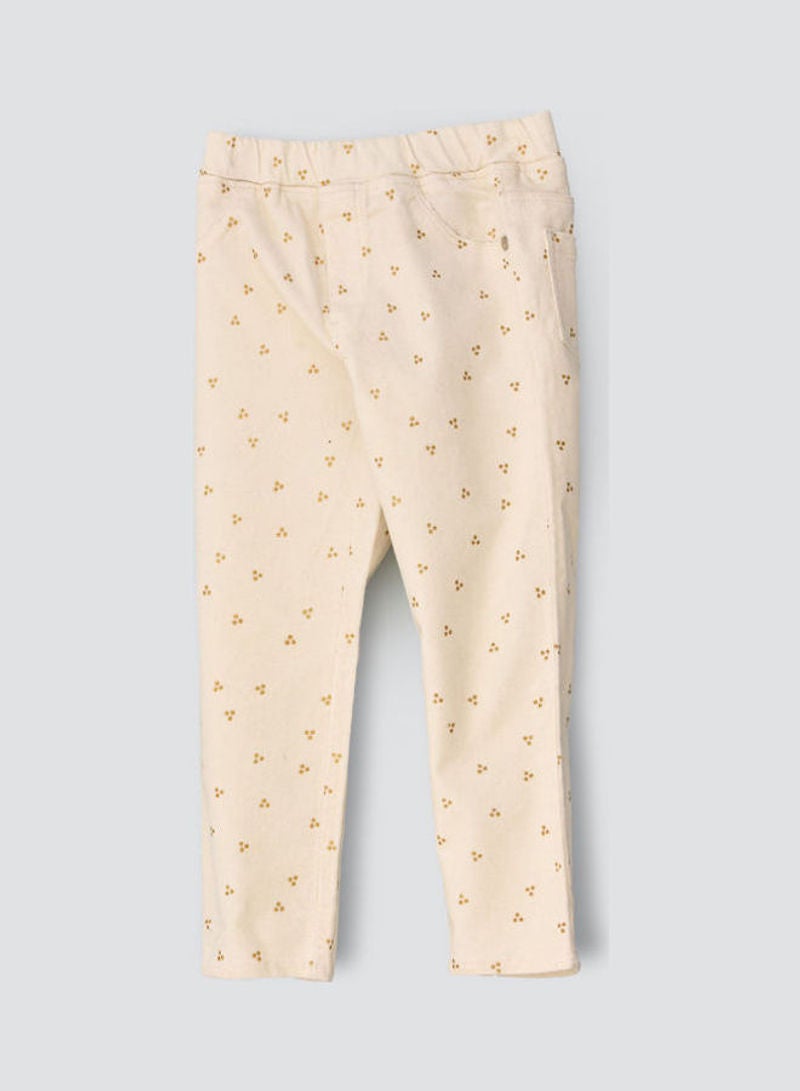 Jelliene Glitter All Over Print Pull On Pants Ivory  - Image 3