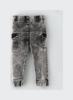 Jelliene Drawcord At Waist Denim Jeggings Dark Grey  - Image 2