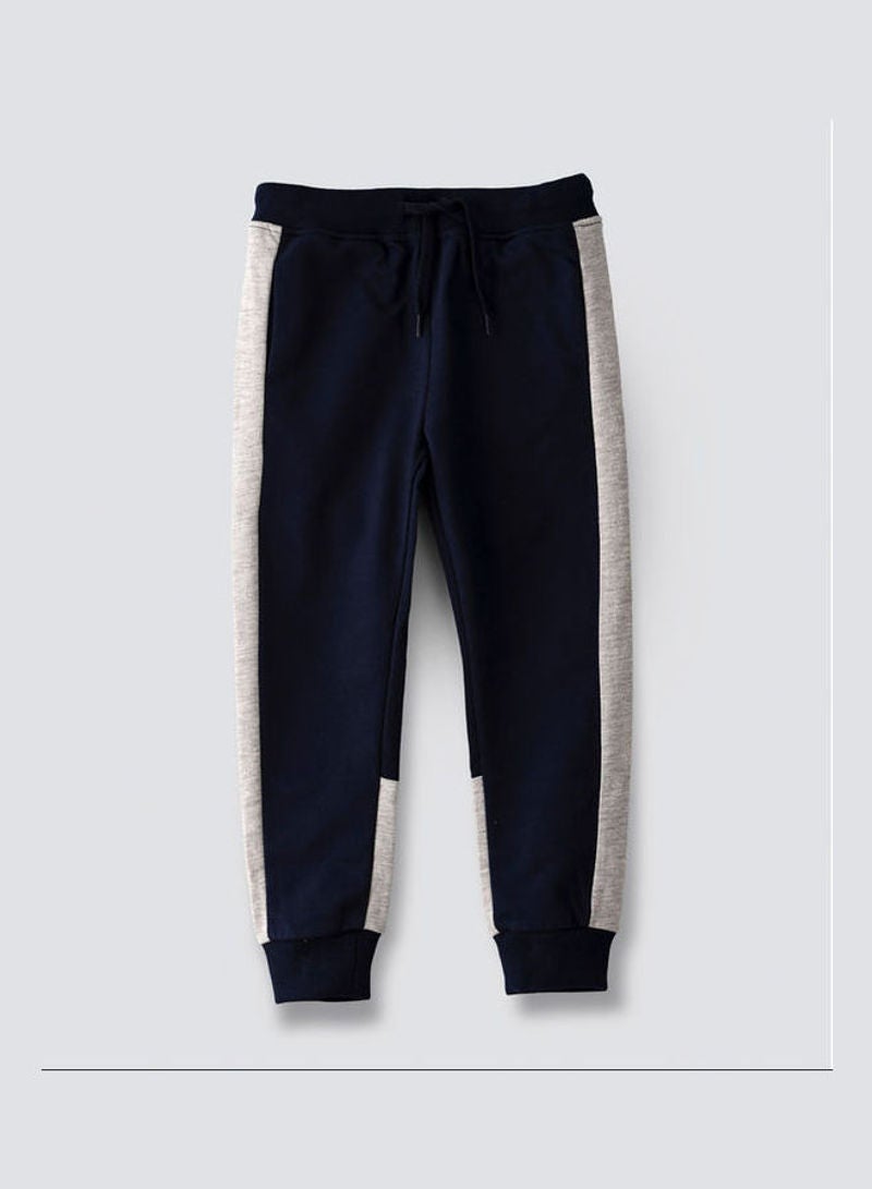 JAM Knit Contrast Drawcord Joggers Navy Blue - Image 1