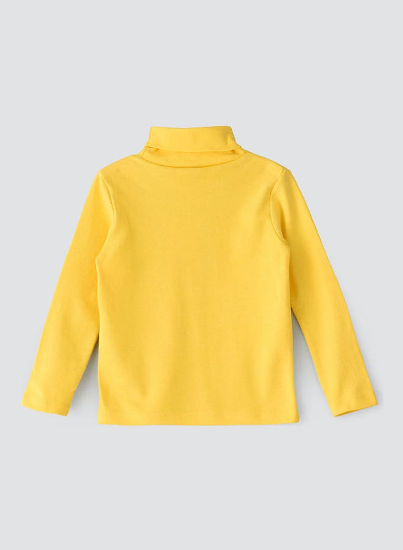 Jelliene Basic Turtle Neck Knit Top Yellow - Image 2
