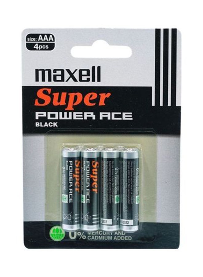 Maxell 4-Piece Super Power ACE AAA Batteries Multicolour 