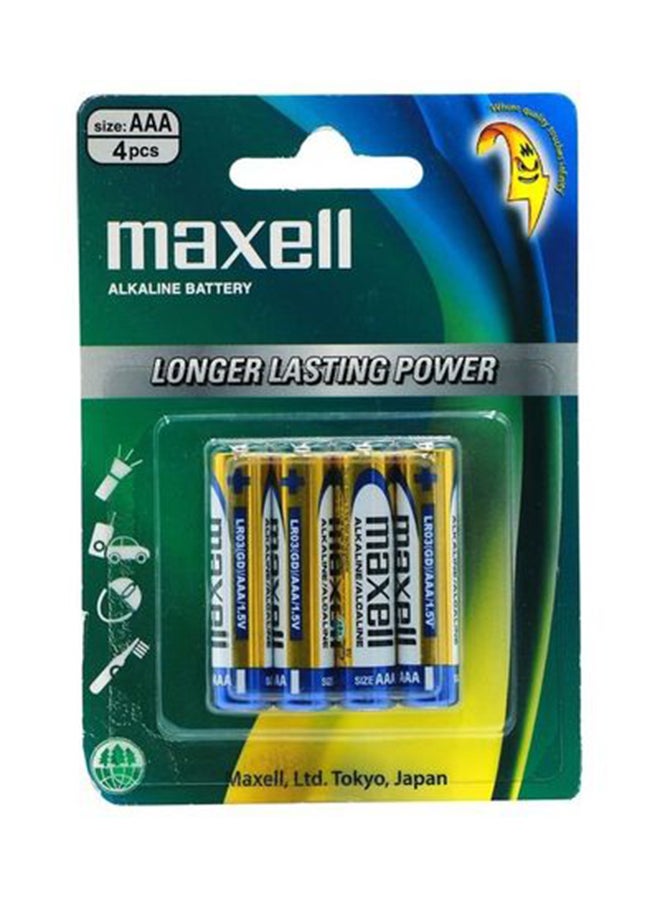 Maxell 4-Piece Alkaline AAA Batteries Multicolour