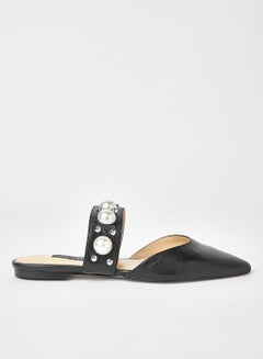 NINE WEST Baubble Leather Mules Black  - Image 1