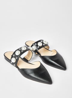 NINE WEST Baubble Leather Mules Black  - Image 2