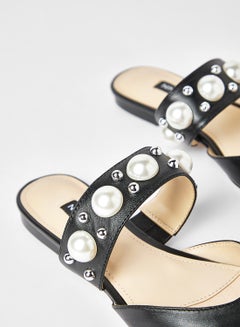 NINE WEST Baubble Leather Mules Black  - Image 4