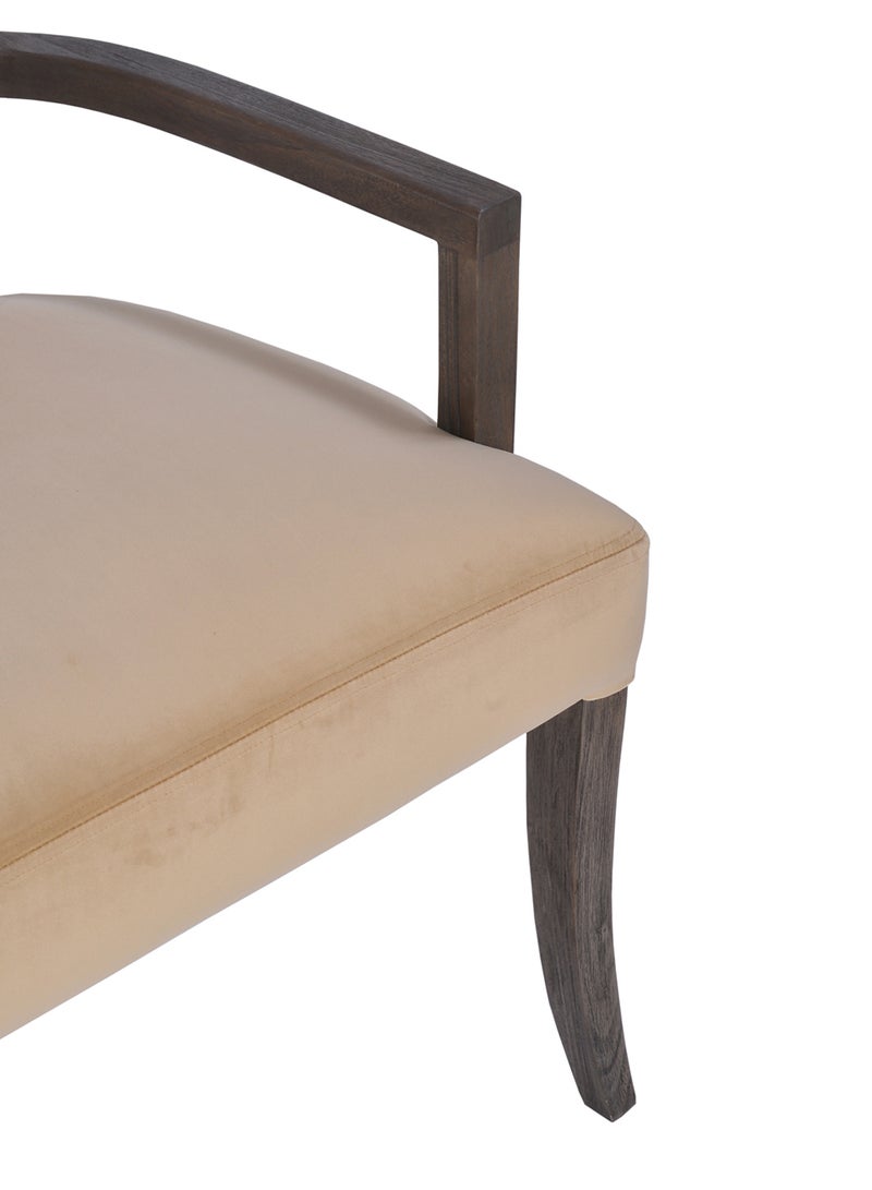 ebb & flow - Durable And Comfy Modern Dining Chair With Fabric Half Covered Beetle Chairs Easy Assembly Oak/Pink 61x66x89cm - Image 1