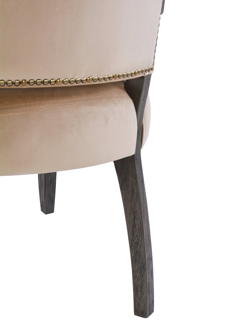 ebb & flow - Durable And Comfy Modern Dining Chair With Fabric Half Covered Beetle Chairs Easy Assembly Oak/Pink 61x66x89cm - Image 1