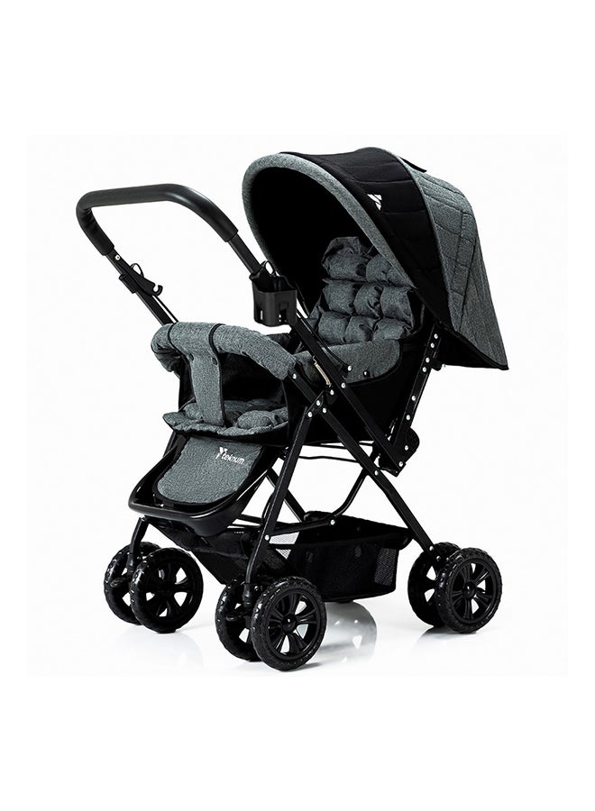 Reversible Trip Stroller And Infant Car Seat Wide Canopy And Seat - Grey - v1636362312/N51503230A_3
