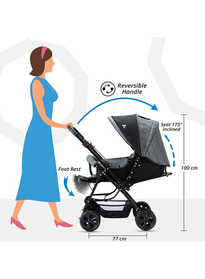 Reversible Trip Stroller And Infant Car Seat Wide Canopy And Seat - Grey - v1636362313/N51503230A_6