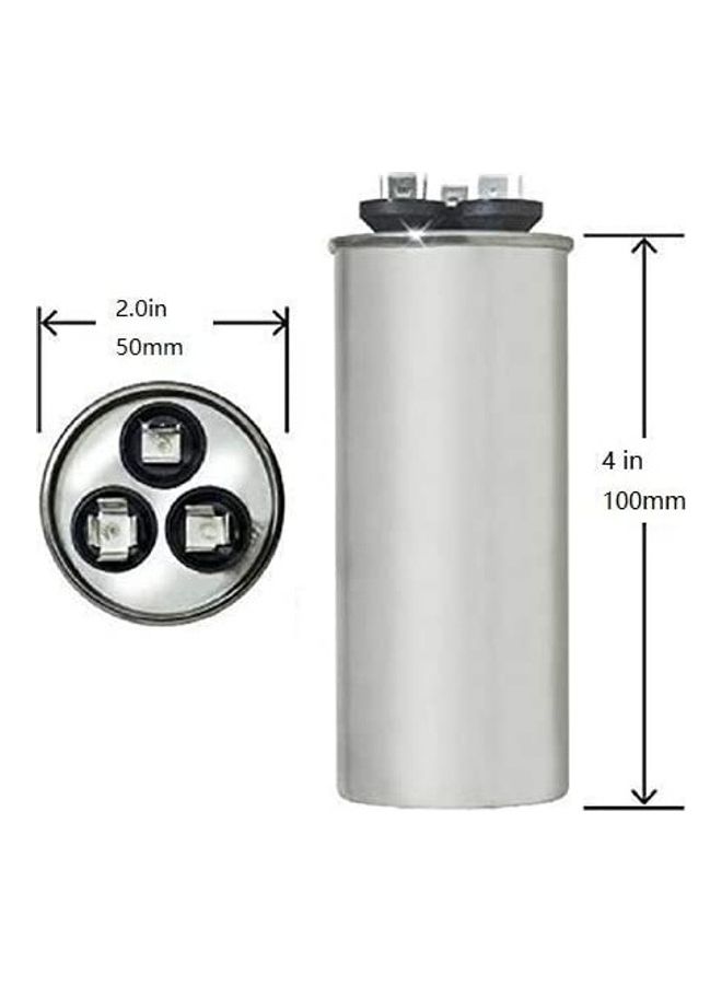 general Air Conditioner Capacitor Round Dural Motor Run Capacitor Withstand 370/450V AC Silver 4inch - Image 2