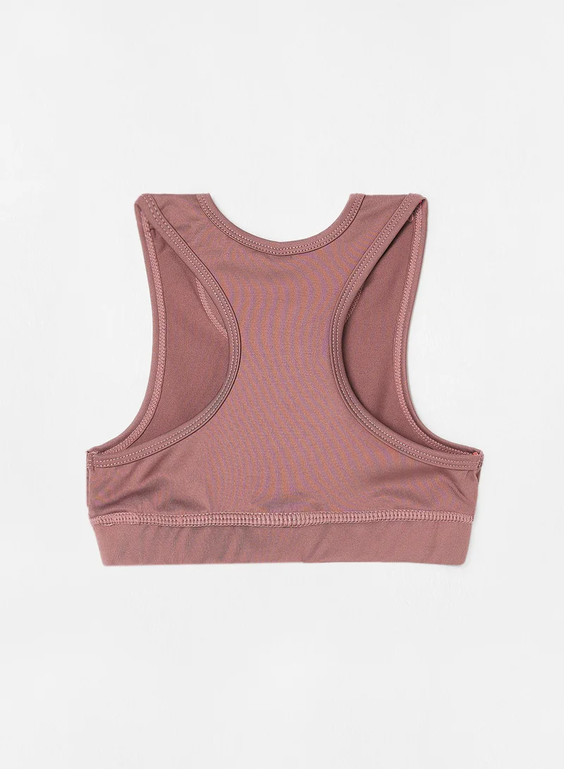 اونلي Girls Slogan Print Crop Top Pink