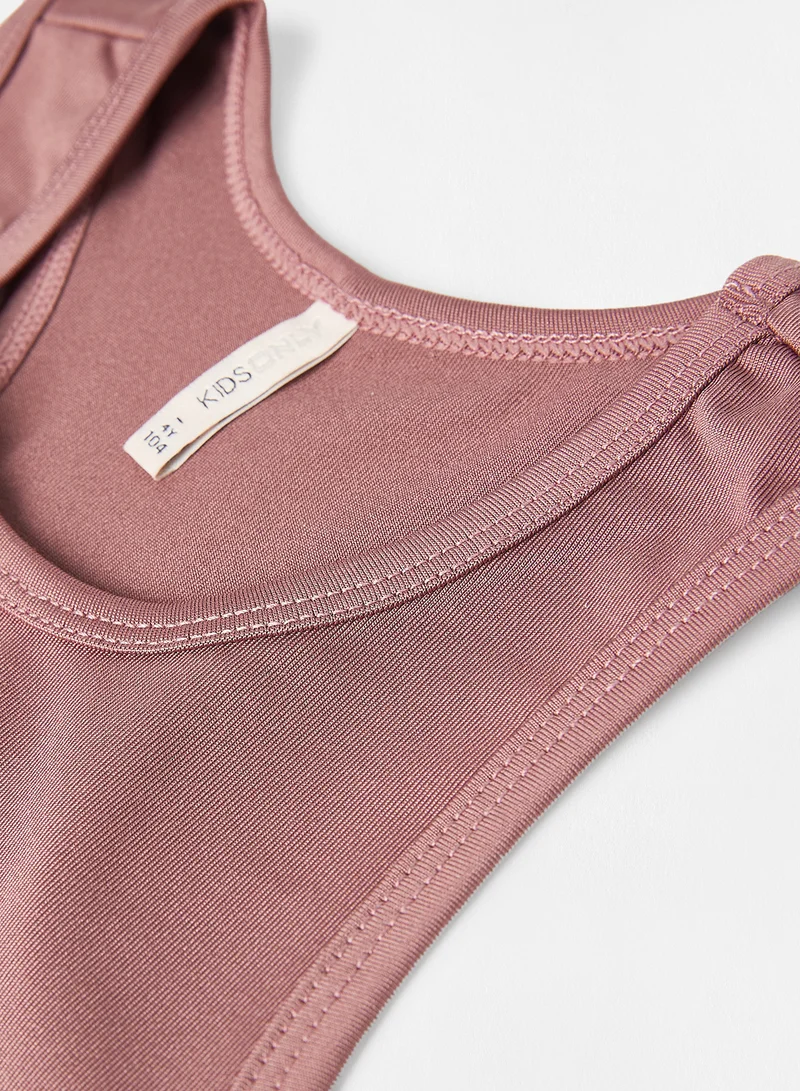اونلي Girls Slogan Print Crop Top Pink