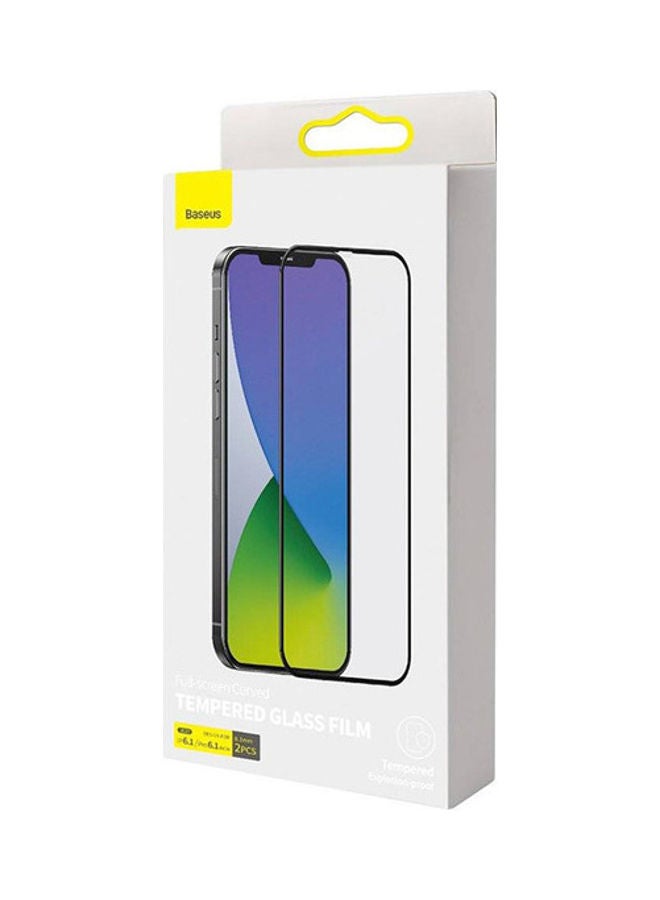 بيسوس لاصقة حماية للشاشة من الزجاج المقوى بإطار لهاتف آيفون 12 و12 برو شفاف - Image 4