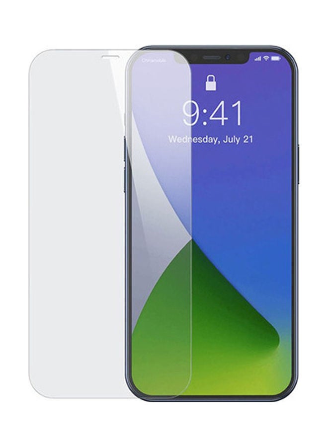 بيسوس لاصقة حماية للشاشة من الزجاج المقوى بتغطية كاملة لهاتف آيفون 12 برو ماكس شفاف - Image 1