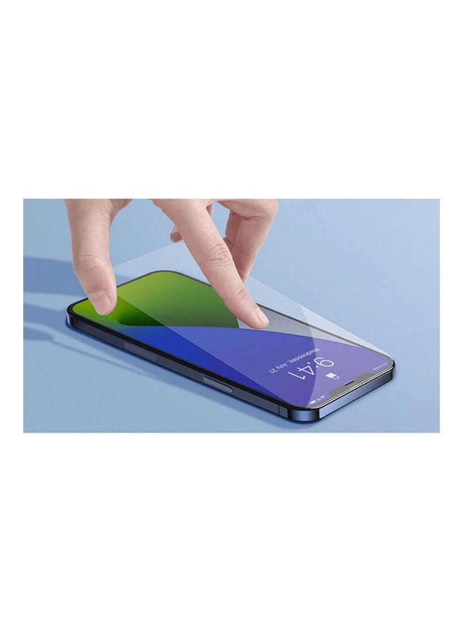 بيسوس لاصقة حماية للشاشة من الزجاج المقوى بتغطية كاملة لهاتف آيفون 12 برو ماكس شفاف - Image 3