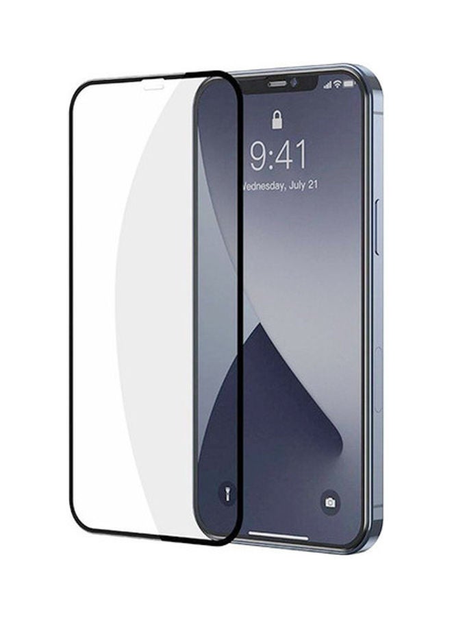 بيسوس لاصقة حماية للشاشة من الزجاج المقوى بإطار لهاتف آيفون 12 و12 برو شفاف - Image 2