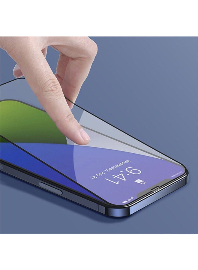 بيسوس لاصقة حماية للشاشة من الزجاج المقوى بإطار لهاتف آيفون 12 و12 برو شفاف - Image 3